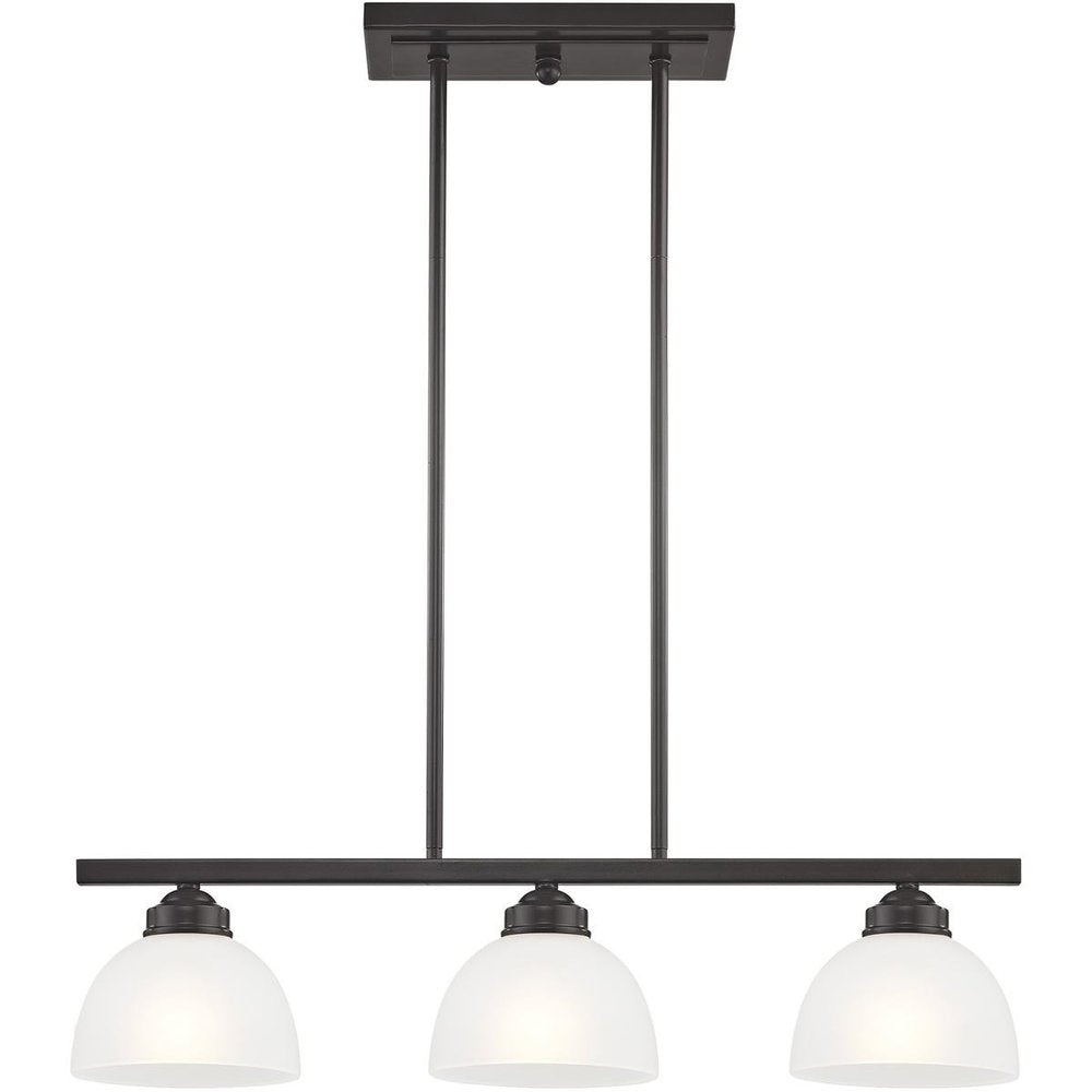 Bronze Three Light Metal Dimmable Chandelier With Shades HomeRoots