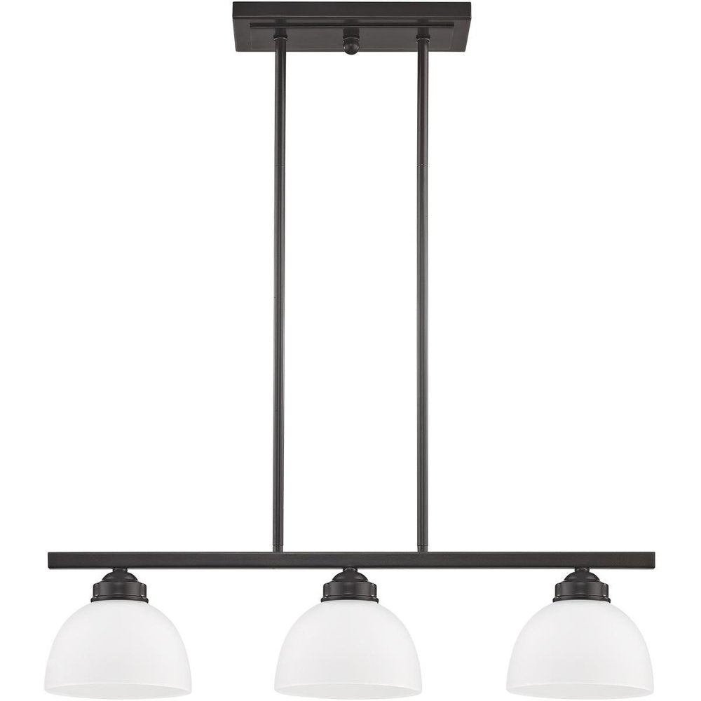 Bronze Three Light Metal Dimmable Chandelier With Shades HomeRoots