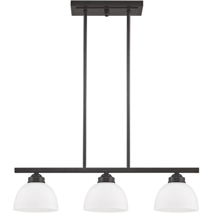Bronze Three Light Metal Dimmable Chandelier With Shades HomeRoots