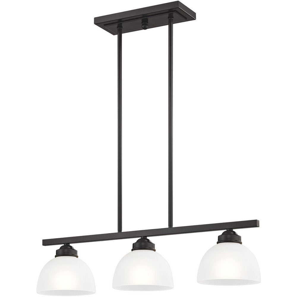 Bronze Three Light Metal Dimmable Chandelier With Shades HomeRoots