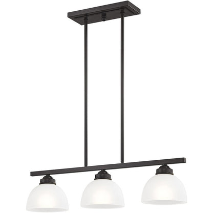 Bronze Three Light Metal Dimmable Chandelier With Shades HomeRoots