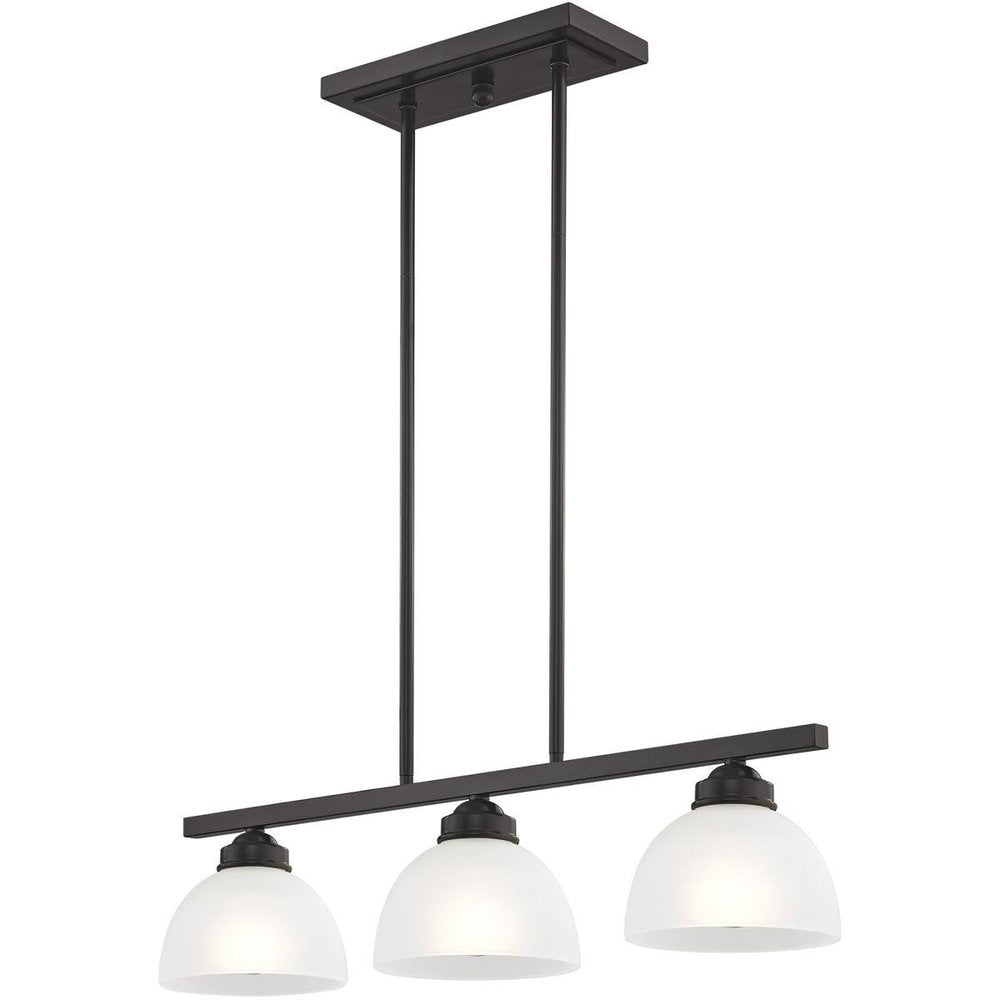 Bronze Three Light Metal Dimmable Chandelier With Shades HomeRoots