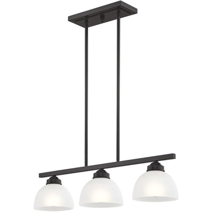 Bronze Three Light Metal Dimmable Chandelier With Shades HomeRoots
