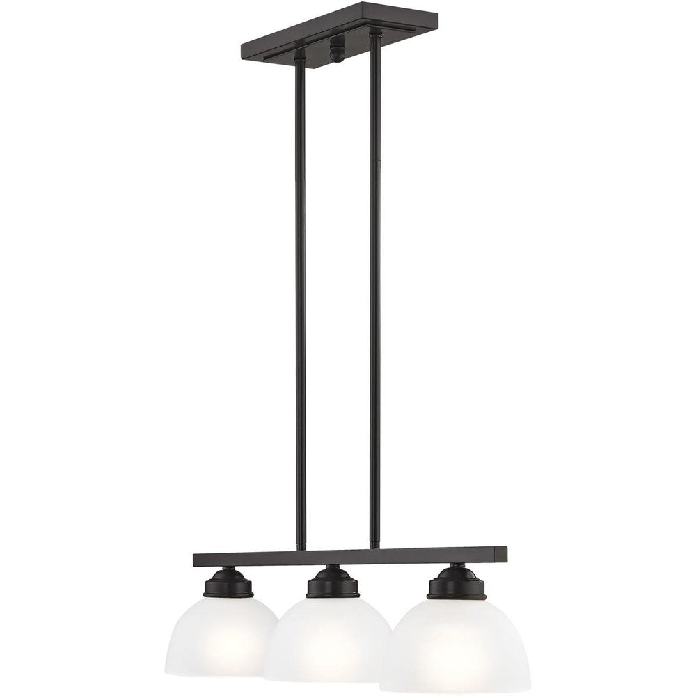 Bronze Three Light Metal Dimmable Chandelier With Shades HomeRoots