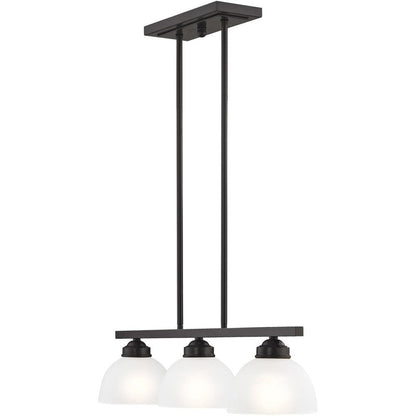 Bronze Three Light Metal Dimmable Chandelier With Shades HomeRoots