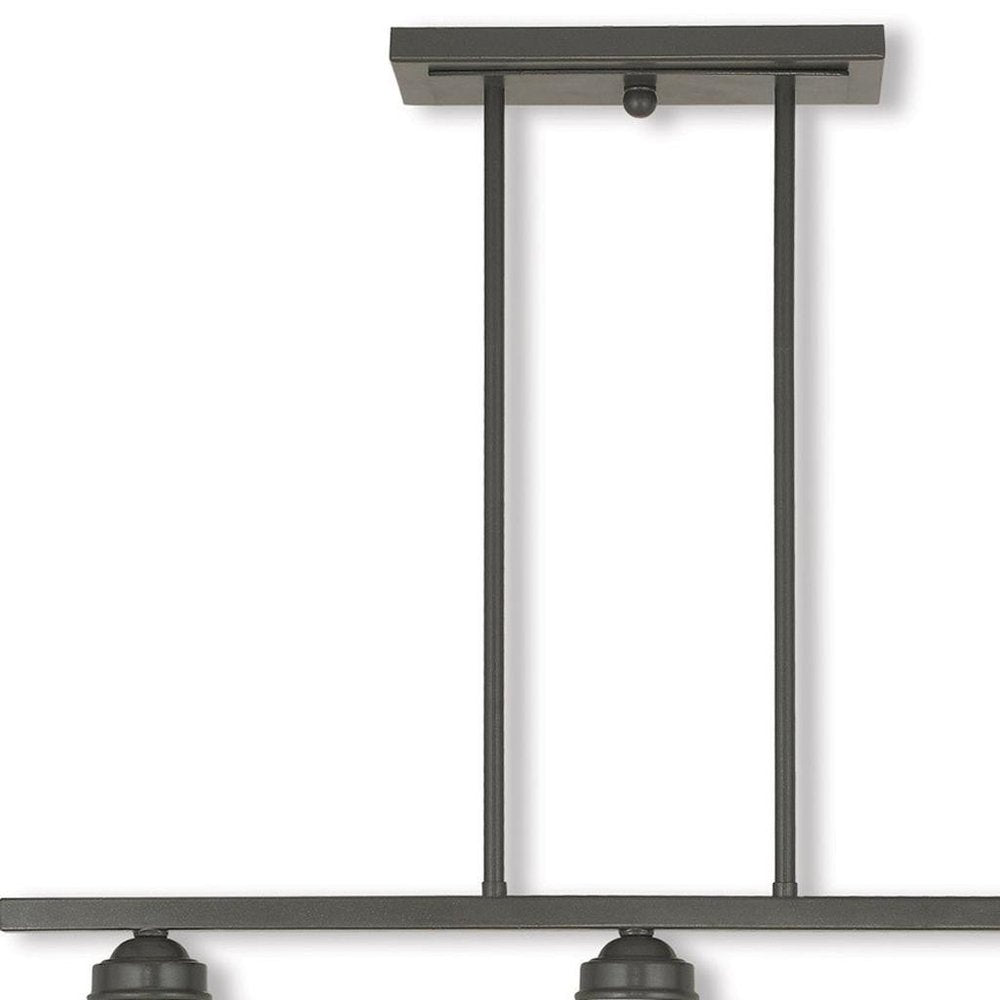 Bronze Three Light Metal Dimmable Chandelier With Shades HomeRoots