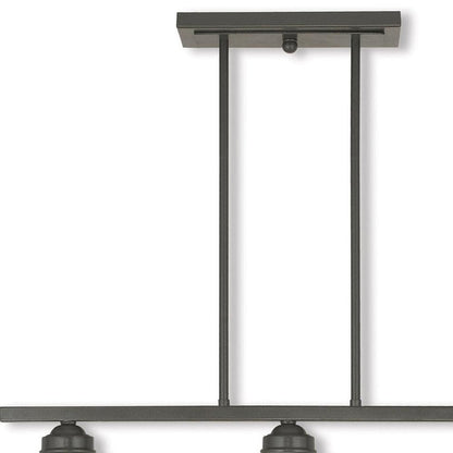 Bronze Three Light Metal Dimmable Chandelier With Shades HomeRoots