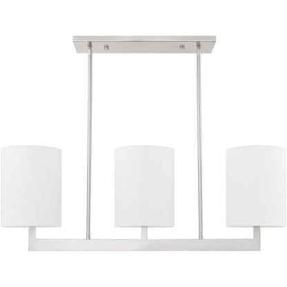 Nickel Three Light Metal Dimmable Chandelier With Shades HomeRoots