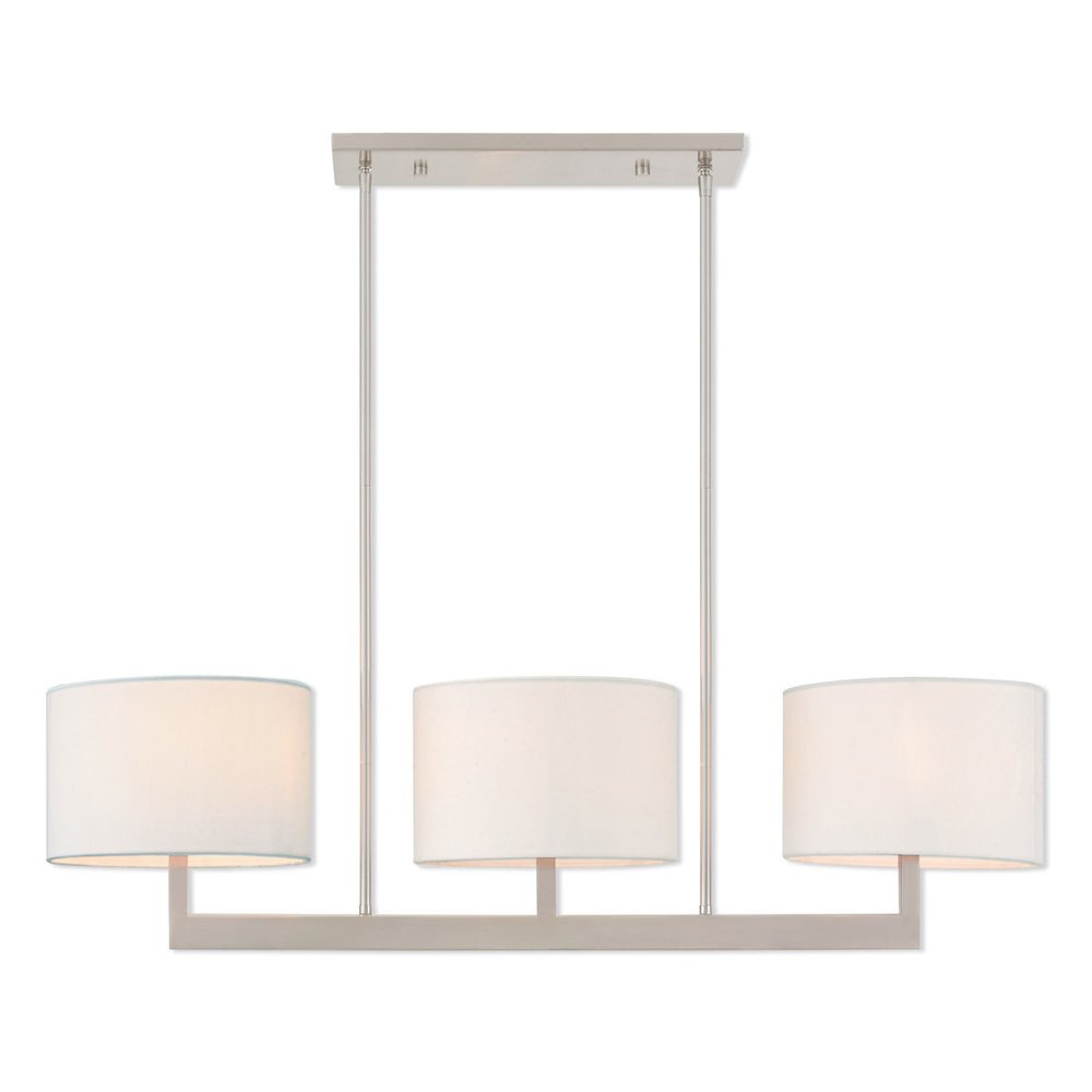 Nickel Three Light Metal Dimmable Chandelier With Shades HomeRoots