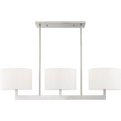 Nickel Three Light Metal Dimmable Chandelier With Shades HomeRoots