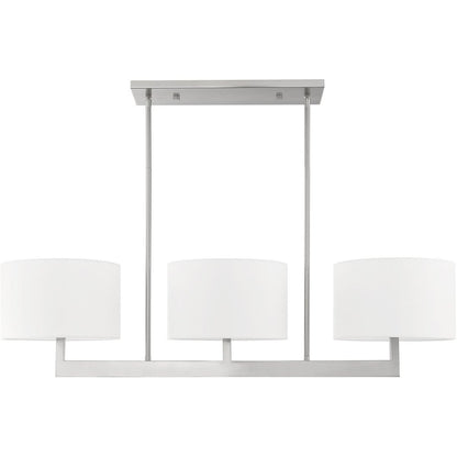 Nickel Three Light Metal Dimmable Chandelier With Shades HomeRoots