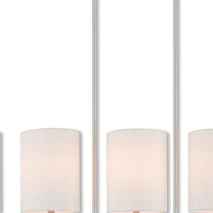 Nickel Five Light Metal Dimmable Chandelier With Shades HomeRoots