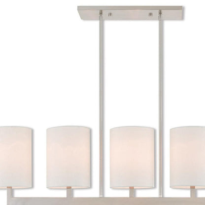 Nickel Five Light Metal Dimmable Chandelier With Shades HomeRoots