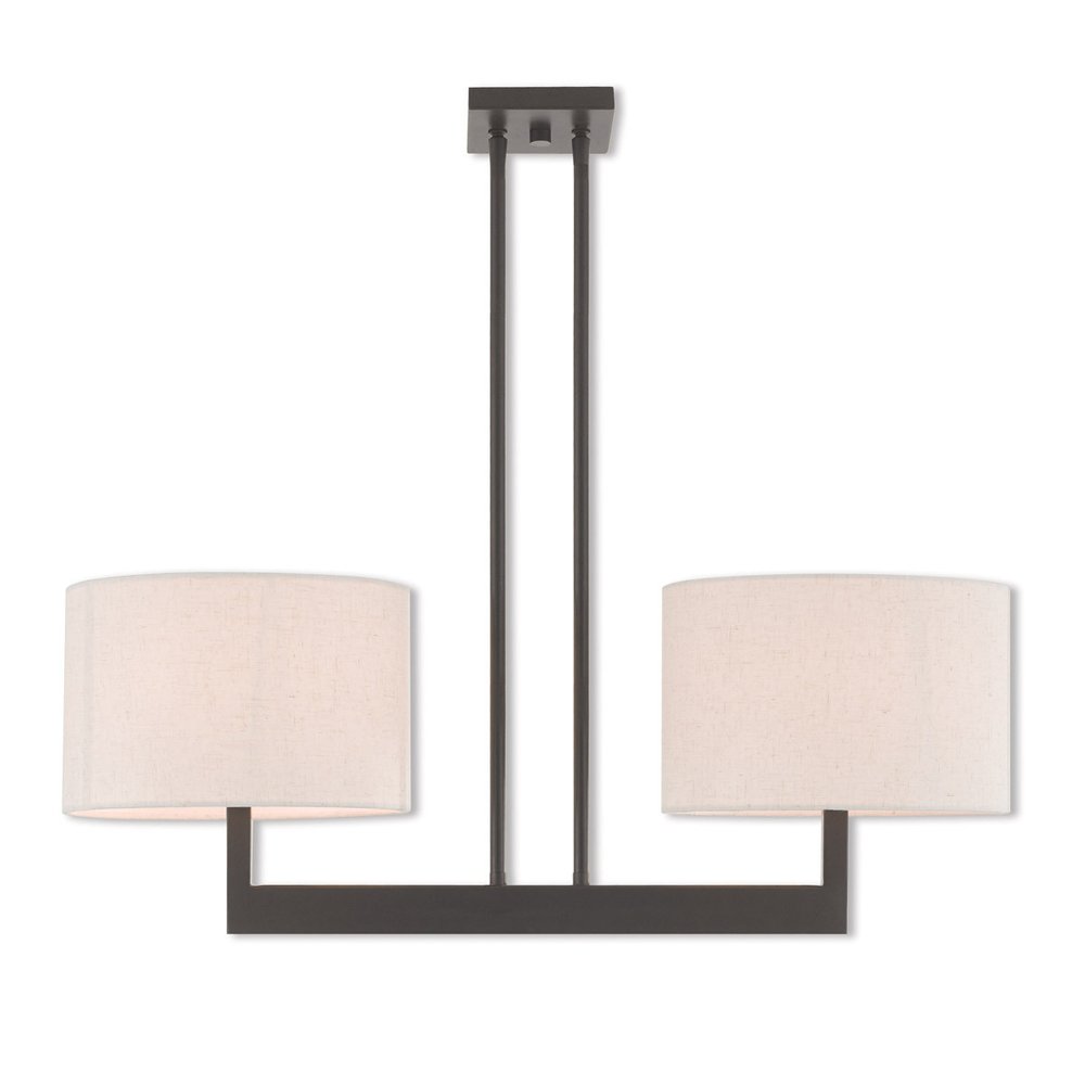 Bronze Two Light Metal Dimmable Chandelier With Shades HomeRoots
