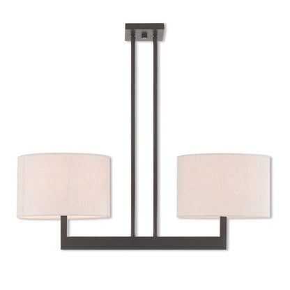 Bronze Two Light Metal Dimmable Chandelier With Shades HomeRoots