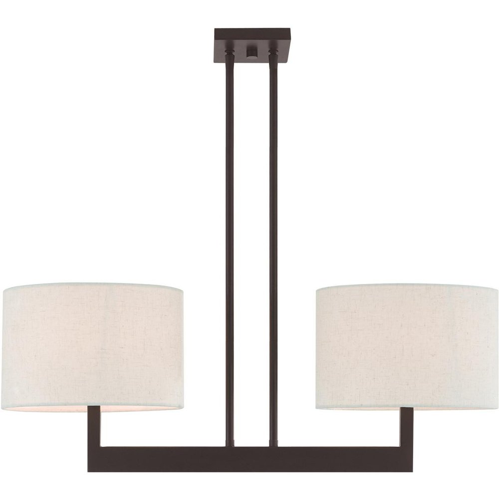 Bronze Two Light Metal Dimmable Chandelier With Shades HomeRoots