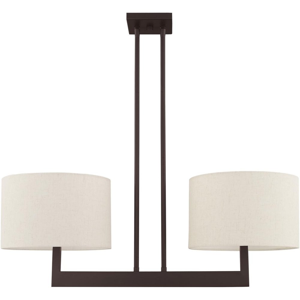 Bronze Two Light Metal Dimmable Chandelier With Shades HomeRoots