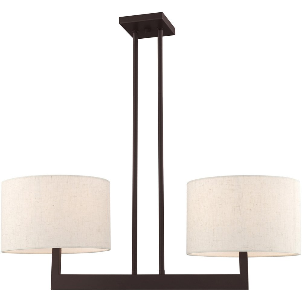 Bronze Two Light Metal Dimmable Chandelier With Shades HomeRoots