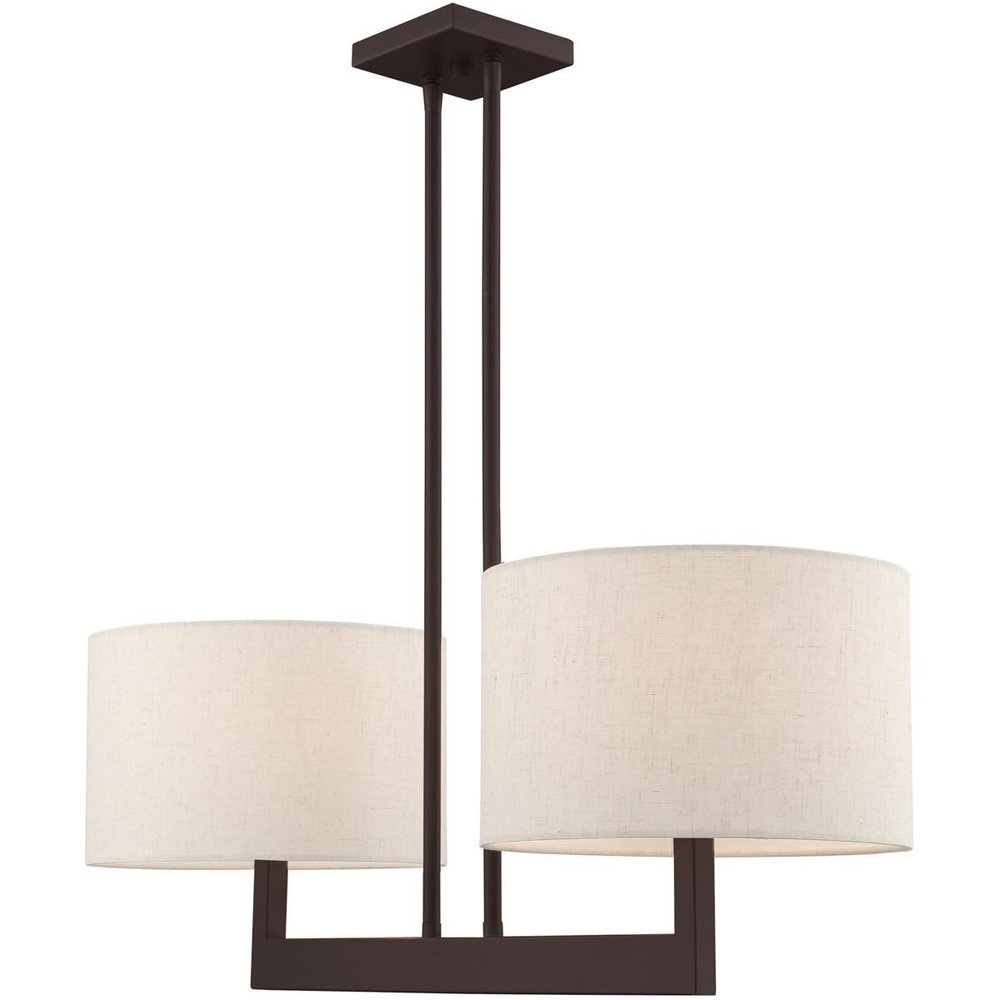 Bronze Two Light Metal Dimmable Chandelier With Shades HomeRoots