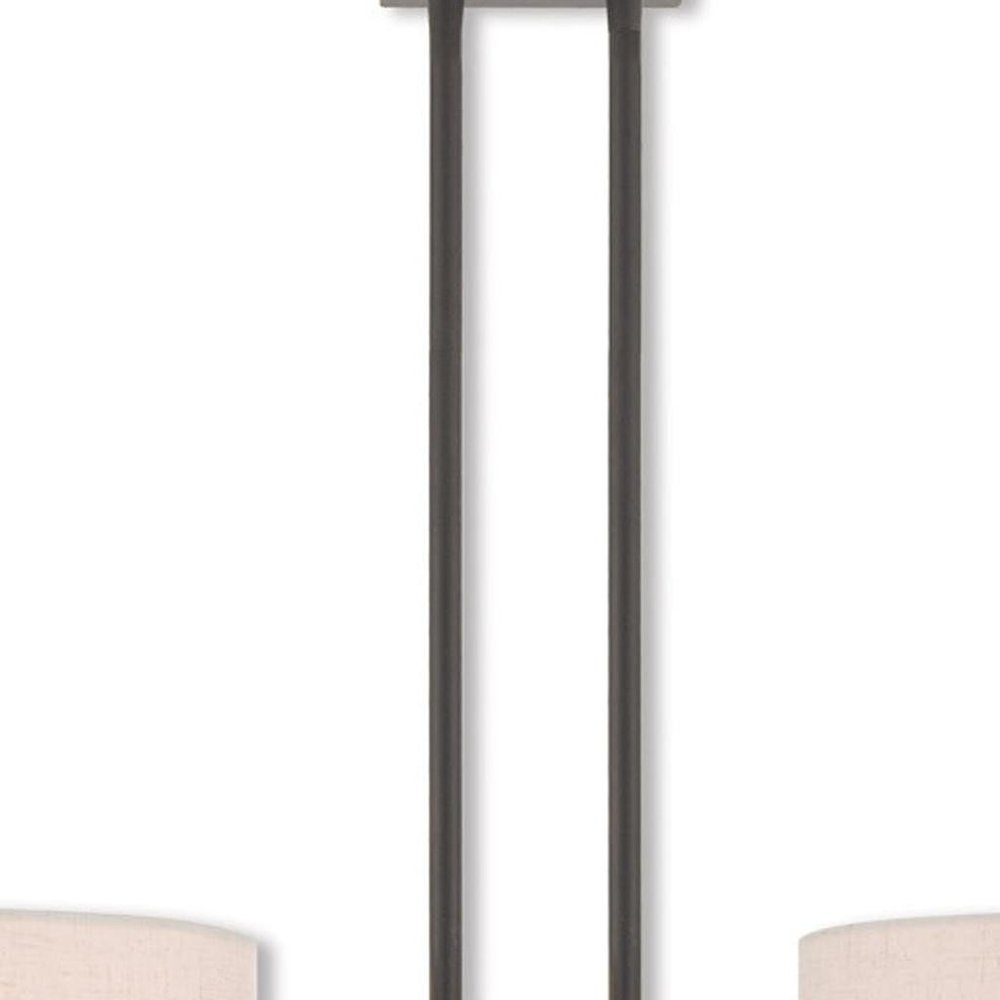 Bronze Two Light Metal Dimmable Chandelier With Shades HomeRoots