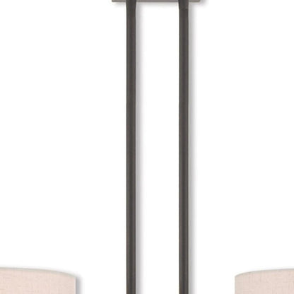 Bronze Two Light Metal Dimmable Chandelier With Shades HomeRoots