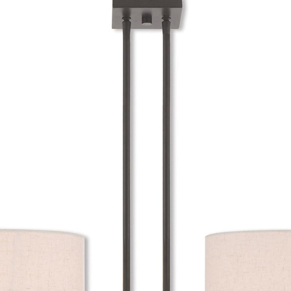 Bronze Two Light Metal Dimmable Chandelier With Shades HomeRoots