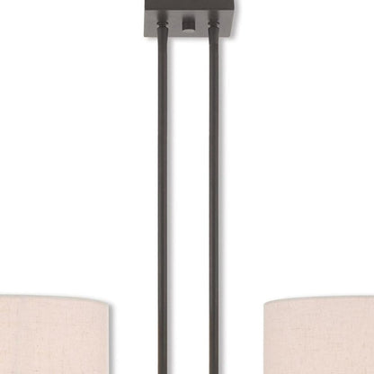Bronze Two Light Metal Dimmable Chandelier With Shades HomeRoots