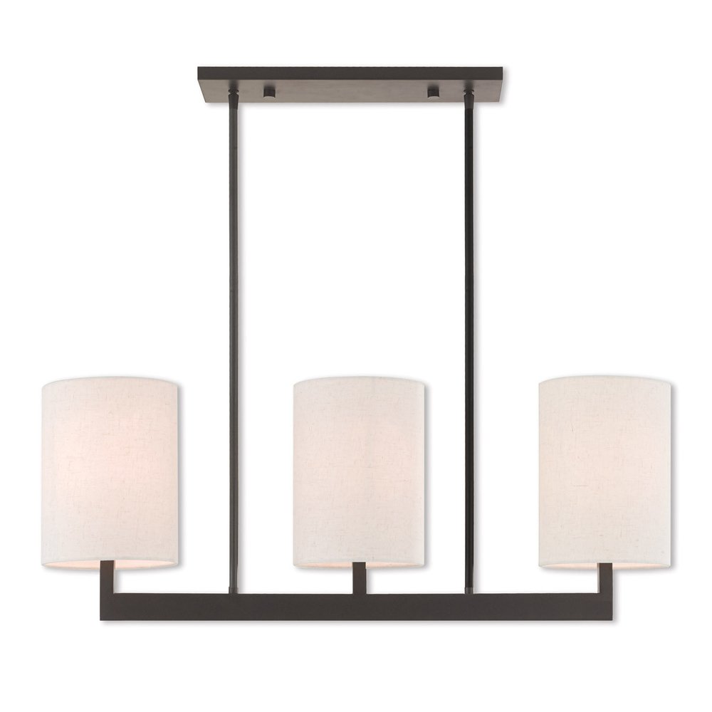 Bronze Three Light Metal Dimmable Chandelier With Shades HomeRoots