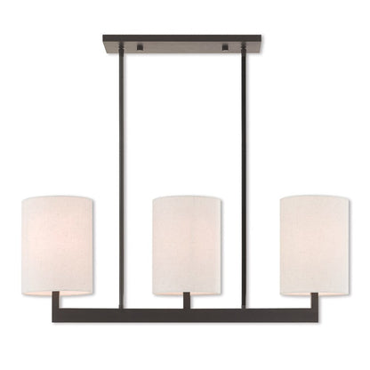 Bronze Three Light Metal Dimmable Chandelier With Shades HomeRoots