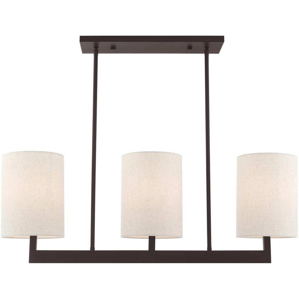 Bronze Three Light Metal Dimmable Chandelier With Shades HomeRoots