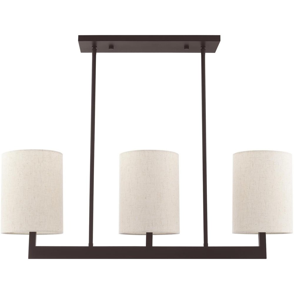 Bronze Three Light Metal Dimmable Chandelier With Shades HomeRoots