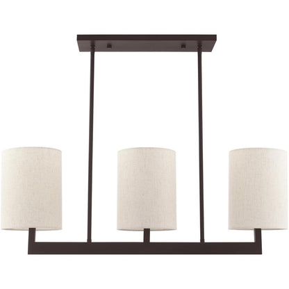 Bronze Three Light Metal Dimmable Chandelier With Shades HomeRoots
