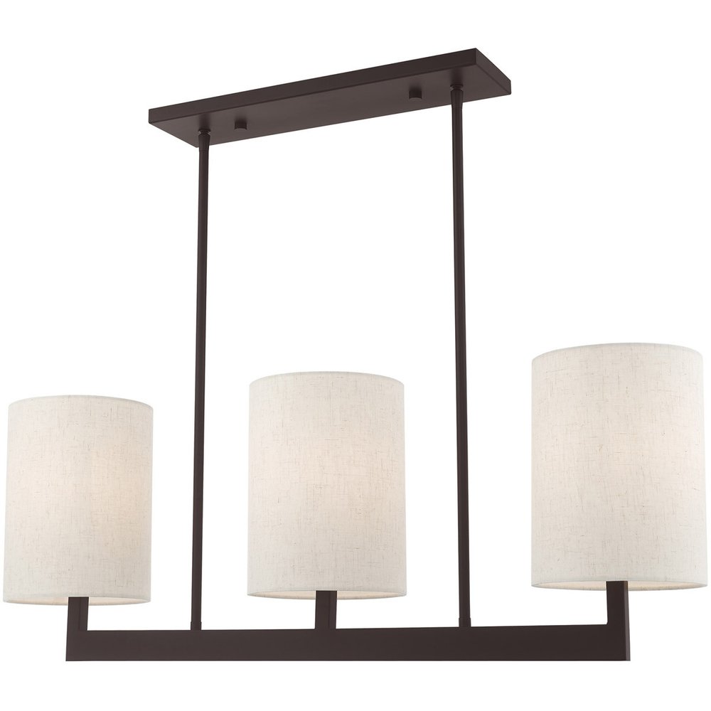 Bronze Three Light Metal Dimmable Chandelier With Shades HomeRoots