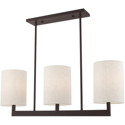 Bronze Three Light Metal Dimmable Chandelier With Shades HomeRoots