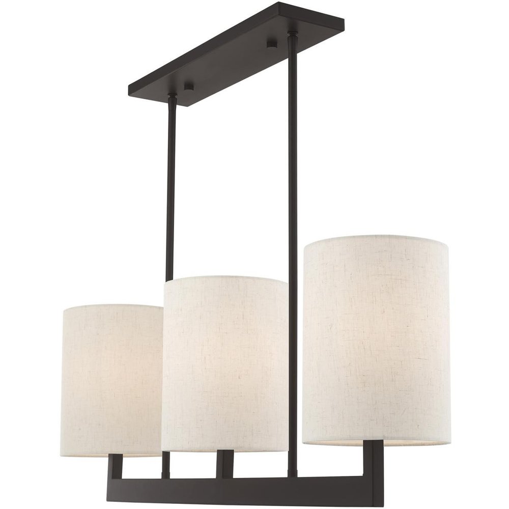 Bronze Three Light Metal Dimmable Chandelier With Shades HomeRoots