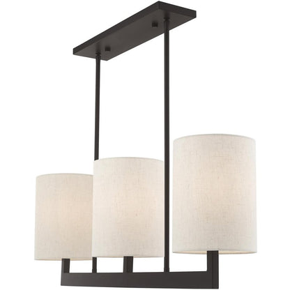 Bronze Three Light Metal Dimmable Chandelier With Shades HomeRoots