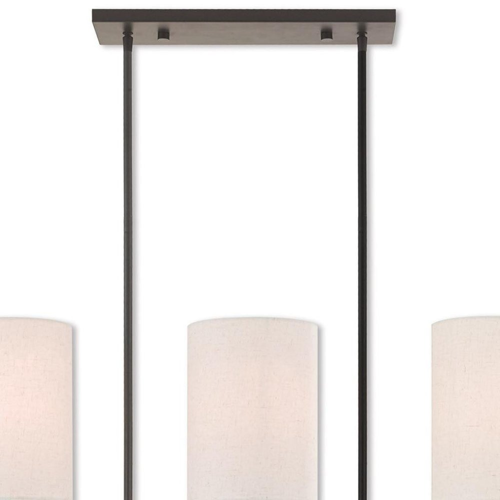 Bronze Three Light Metal Dimmable Chandelier With Shades HomeRoots