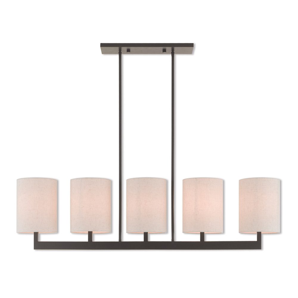 Bronze Five Light Metal Dimmable Chandelier With Shades HomeRoots