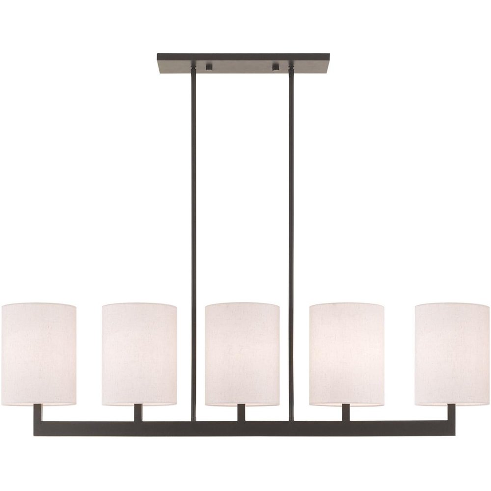Bronze Five Light Metal Dimmable Chandelier With Shades HomeRoots