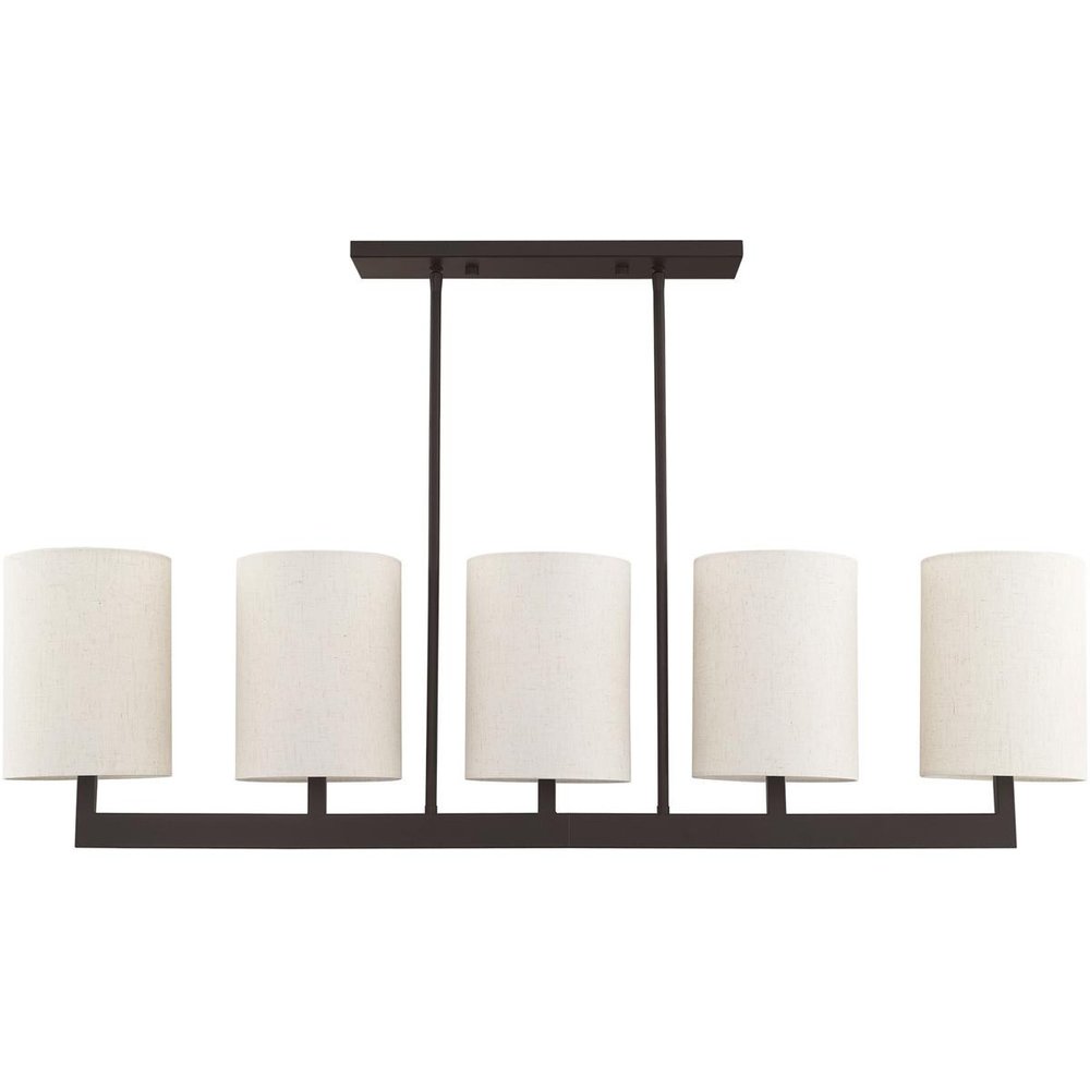 Bronze Five Light Metal Dimmable Chandelier With Shades HomeRoots