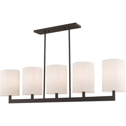 Bronze Five Light Metal Dimmable Chandelier With Shades HomeRoots