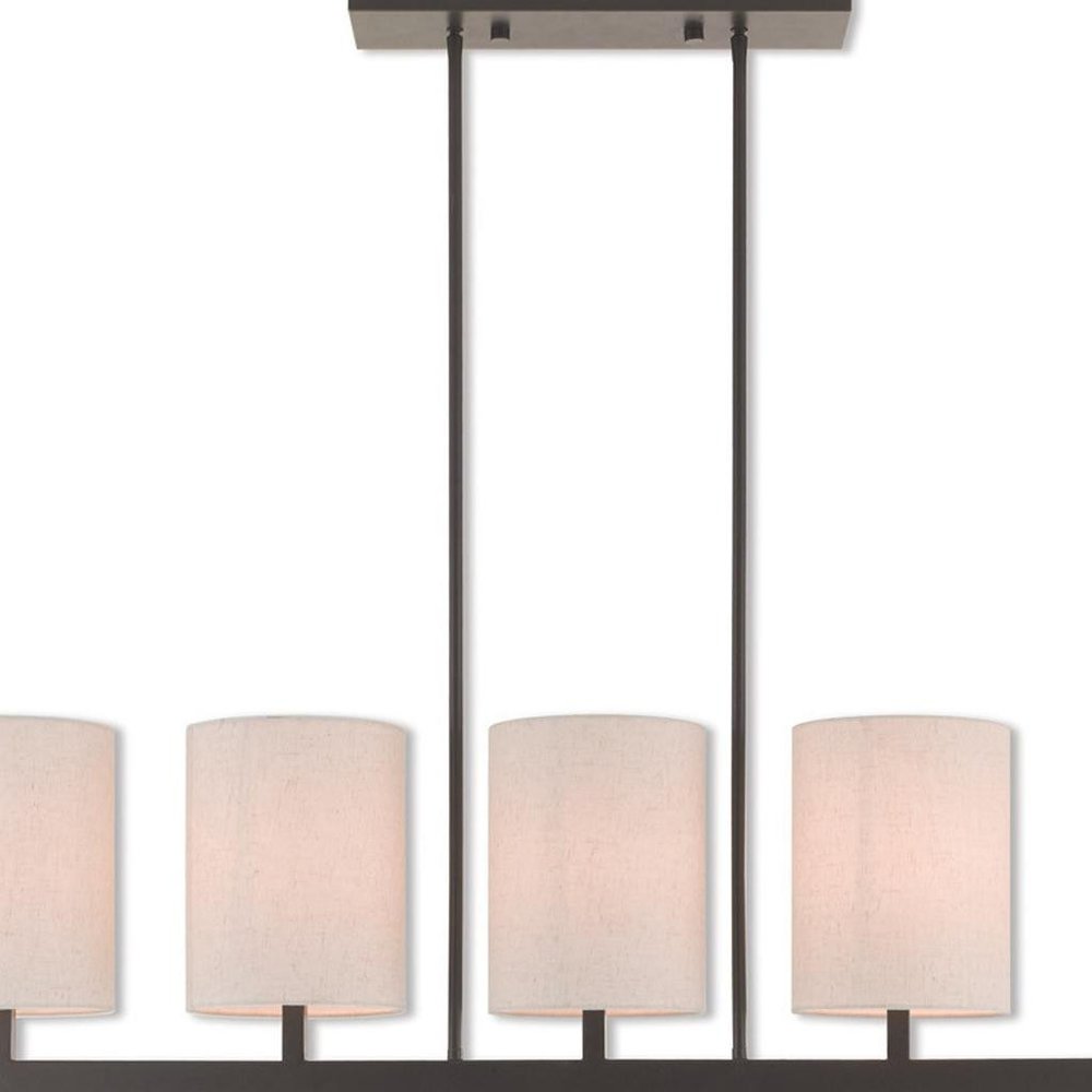 Bronze Five Light Metal Dimmable Chandelier With Shades HomeRoots