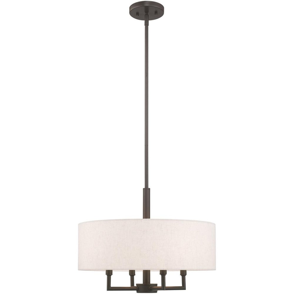 Bronze Four Light Metal Dimmable Chandelier With Shades HomeRoots