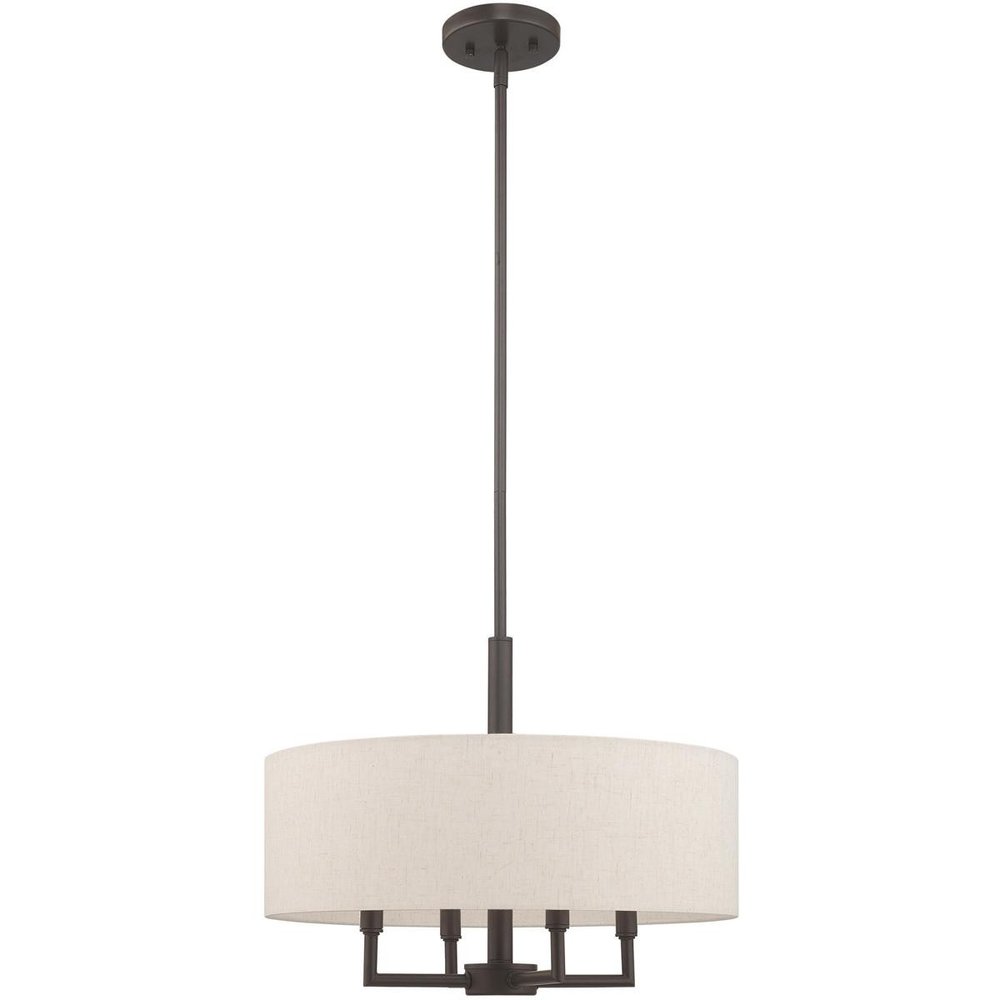 Bronze Four Light Metal Dimmable Chandelier With Shades HomeRoots