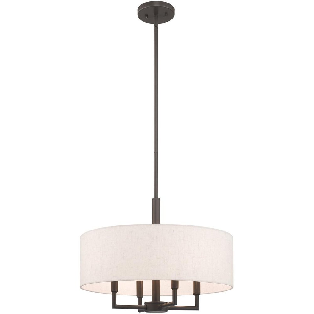 Bronze Four Light Metal Dimmable Chandelier With Shades HomeRoots