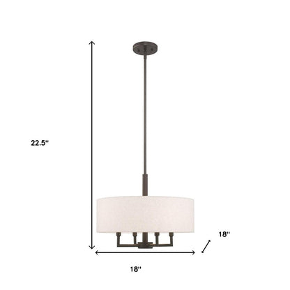 Bronze Four Light Metal Dimmable Chandelier With Shades HomeRoots