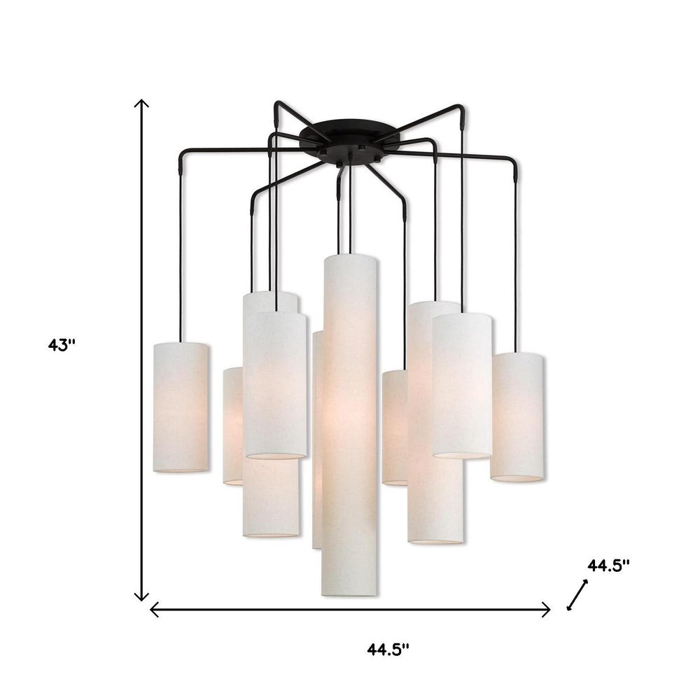 Bronze Multi Light Metal Dimmable Chandelier With Shades HomeRoots