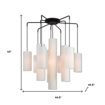 Bronze Multi Light Metal Dimmable Chandelier With Shades HomeRoots