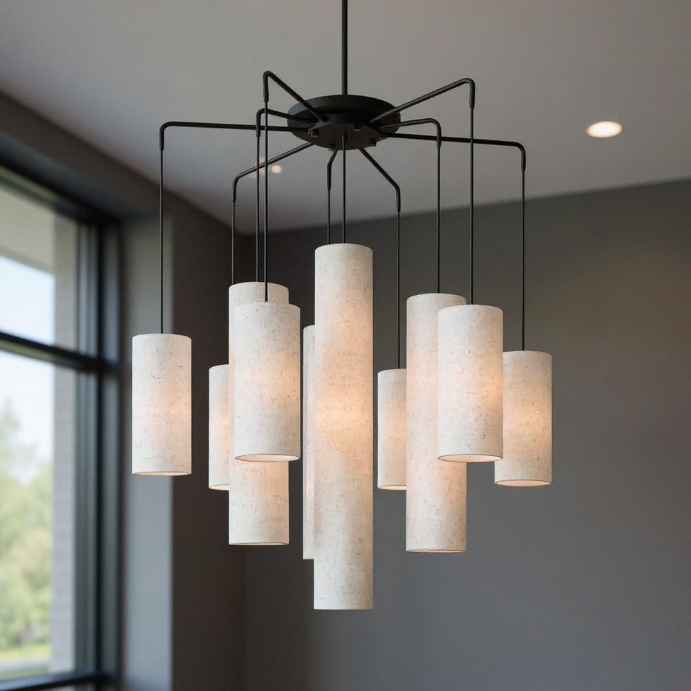 Bronze Multi Light Metal Dimmable Chandelier With Shades HomeRoots