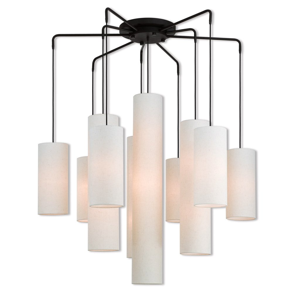 Bronze Multi Light Metal Dimmable Chandelier With Shades HomeRoots